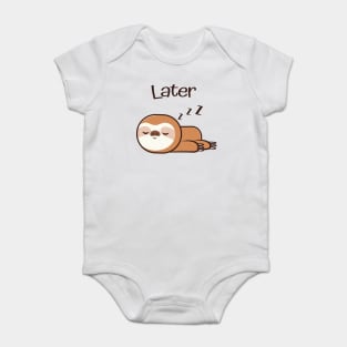 Cute Sloth Later Lazy Sleep Tired Baby Bodysuit